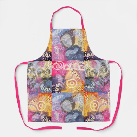 Farbiges Abstraktes Patchwork-Muster Schürze (Vorderseite)