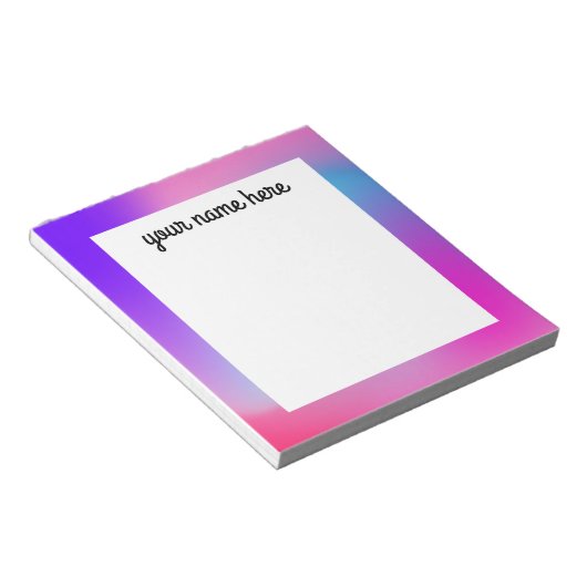 Farbiges Abstraktes Personalisiertes Notepad Notizblock (angewinkelt)