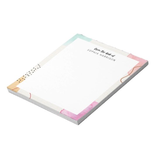 Farbiges Abstraktes Personalisiertes Notepad Notizblock (Rotiert)