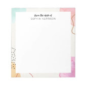 Farbiges Abstraktes Personalisiertes Notepad Notizblock (Vorderseite)