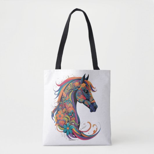 Farbiges abstraktes Pferd Tasche (Vorderseite)
