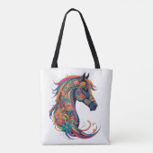 Farbiges abstraktes Pferd Tasche (Rückseite)