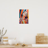 Farbiges Abstraktes Portrait einer Frau Poster (Küche)
