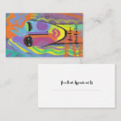 Farbiges Abstraktes Portrait einer Frau Visitenkarte (Vorne/Hinten)