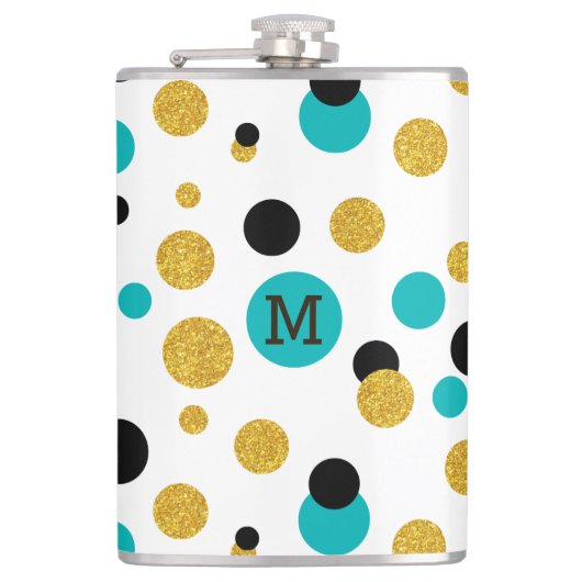 Farbiges abstraktes Punktmuster Flachmann (Vorderseite)