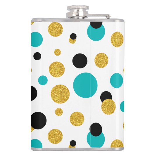 Farbiges abstraktes Punktmuster Flachmann (Rückseite)