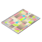 Farbiges Abstraktes Quadrat Geometrisches Muster Notizblock (Linke Seite)