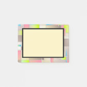 Farbiges Abstraktes Quadrat Geometrisches Muster Post-it Klebezettel (Vorderseite)