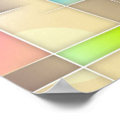 Farbiges Abstraktes Quadrat Geometrisches Muster Poster (Ecke)