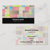 Farbiges Abstraktes Quadrat Geometrisches Muster Visitenkarte (Vorne/Hinten)