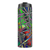 Farbiges Abstraktes Schwarz Thermosbecher (Vorderseite)