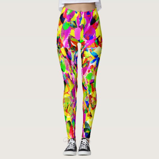 Farbiges Abstraktes Spektrummuster Leggings (Vorderseite)