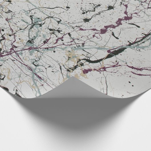 Farbiges Abstraktes Spritzer-Lackpapier Geschenkpapier (Ecke)