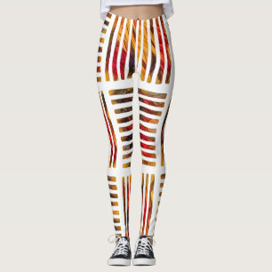 Farbiges Abstraktes Streifenmuster Leggings