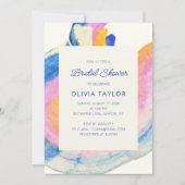 Farbiges Abstraktes Swirl Wasserfarbenes Brautpart Einladung (Vorderseite)