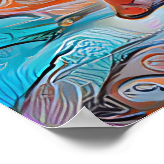 Farbiges Abstraktes Tanzposter Poster (Ecke)