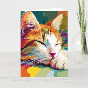 Farbiges Abstraktes Tier der Katze Feiertagskarte