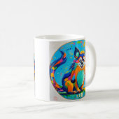 Farbiges abstraktes Tierkunstdesign Kaffeetasse (VorderseiteRechts)