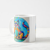 Farbiges abstraktes Tierkunstdesign Kaffeetasse (Vorderseite Links)
