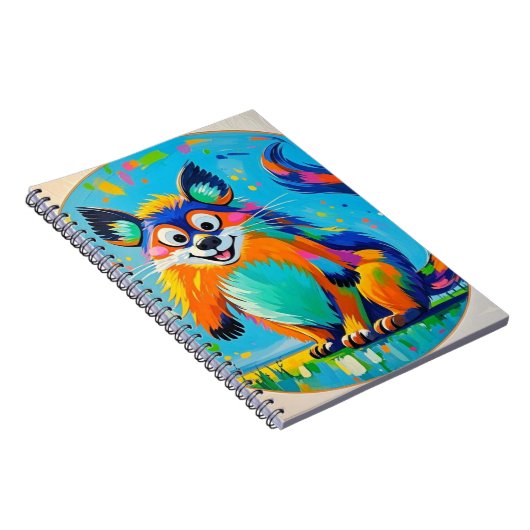 Farbiges abstraktes Tierkunstdesign Notizblock (Rechte Seite)