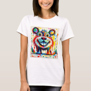 Farbiges abstraktes Tierkunstdesign T-Shirt