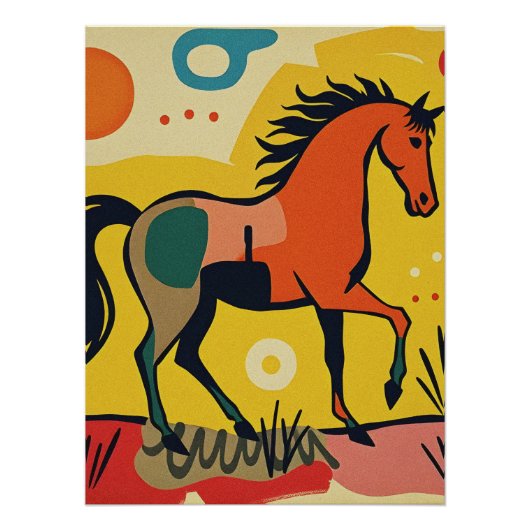 Farbiges Abstraktes Tierkunstposter Poster (Vorderseite)