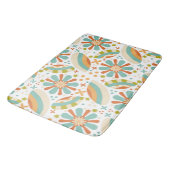 Farbiges abstraktes Vintages Design mit Blume Badematte (Schrägansicht)