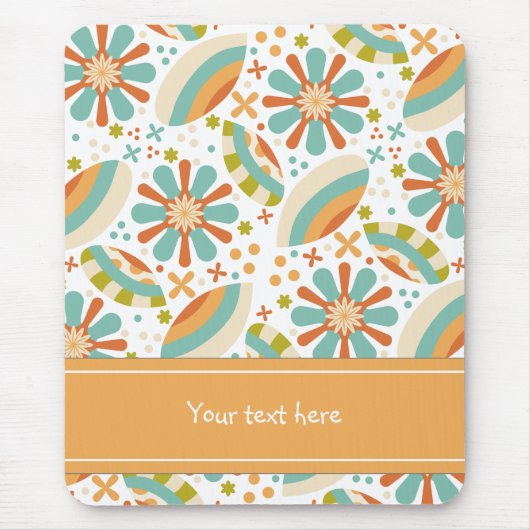 Farbiges abstraktes Vintages Design mit Blume Mousepad (Vorne)