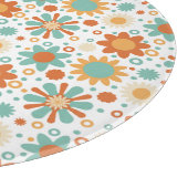 Farbiges abstraktes Vintages Design mit Blume Schneidebrett (Ecke)