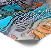 Farbiges Abstraktes Vogelposter Poster (Ecke)