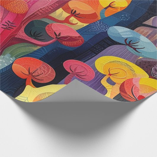 Farbiges Abstraktes Wald Geschenkpapier (Ecke)