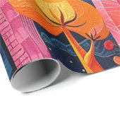 Farbiges Abstraktes Wald Geschenkpapier (Rolleneckpunkt)