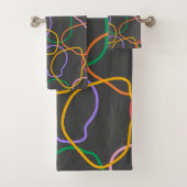 Farbiges Abstraktes Wavy Lines Muster Badhandtuch Set (Insitu)