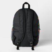 Farbiges Abstraktes Wavy Lines Muster Bedruckter Rucksack (Rückseite)