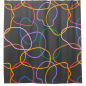 Farbiges Abstraktes Wavy Lines Muster Duschvorhang (Vorderseite)