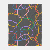 Farbiges Abstraktes Wavy Lines Muster Fleecedecke (Vorderseite)