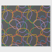 Farbiges Abstraktes Wavy Lines Muster Geschenkpapier (Flach)