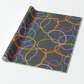 Farbiges Abstraktes Wavy Lines Muster Geschenkpapier (Ungerollt)