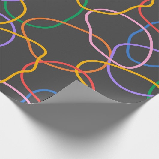 Farbiges Abstraktes Wavy Lines Muster Geschenkpapier (Ecke)