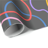 Farbiges Abstraktes Wavy Lines Muster Geschenkpapier (Rolleneckpunkt)