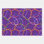 Farbiges Abstraktes Wavy Lines Muster Geschenkpapier Set (Vorderseite 3)