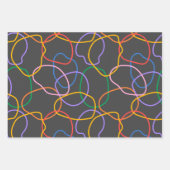 Farbiges Abstraktes Wavy Lines Muster Geschenkpapier Set (Vorderseite)