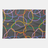 Farbiges Abstraktes Wavy Lines Muster Geschirrtuch (Horizontal)