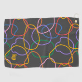 Farbiges Abstraktes Wavy Lines Muster Golfhandtuch (Horizontal)