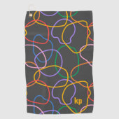 Farbiges Abstraktes Wavy Lines Muster Golfhandtuch (Vorderseite)