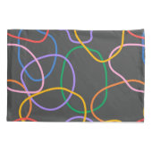 Farbiges Abstraktes Wavy Lines Muster Kissenbezug (Rückseite)