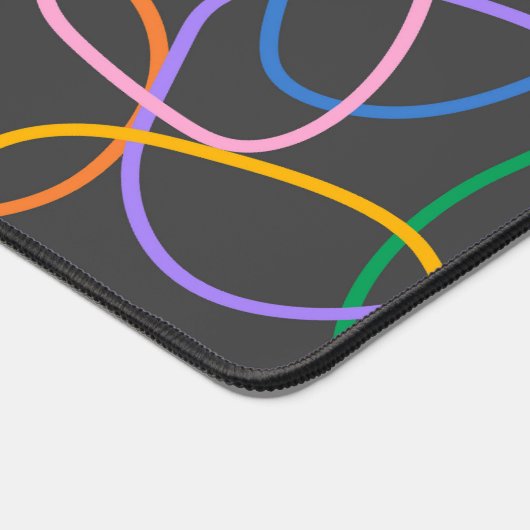 Farbiges Abstraktes Wavy Lines Muster Schreibtischunterlage (Ecke)