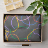 Farbiges Abstraktes Wavy Lines Muster Seidenpapier (Geschenk)