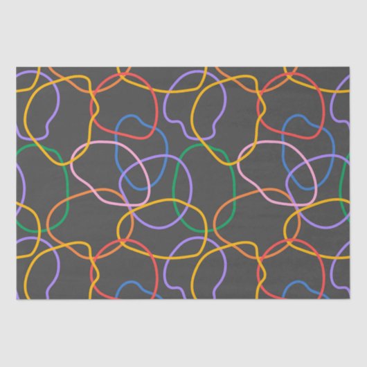 Farbiges Abstraktes Wavy Lines Muster Seidenpapier (Vorderseite)