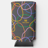 Farbiges Abstraktes Wavy Lines Muster Selters Dosenkühler (Vorderseite)